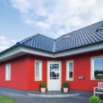 Fassade mit roter Farbe